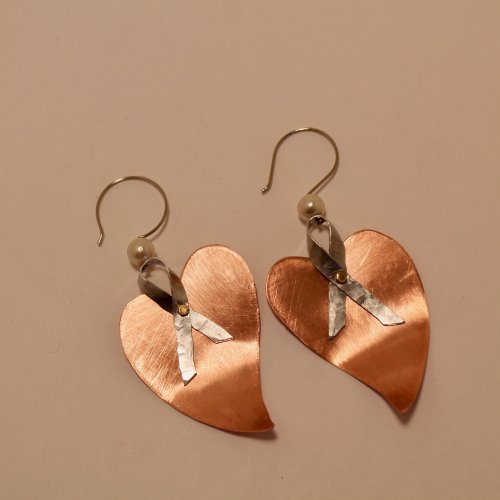 Ribbon Heart Earrings