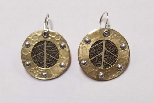 Steampunk Style Leaf Earrings