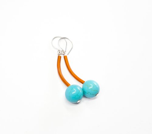 Curved Tube Bead Earrings