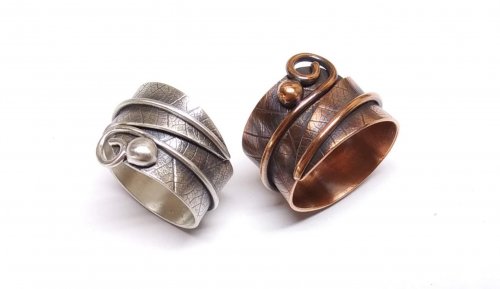 Leaf Wrap Metal Rings version 1