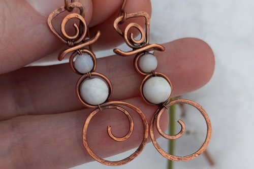 Wire Snowman Earrings