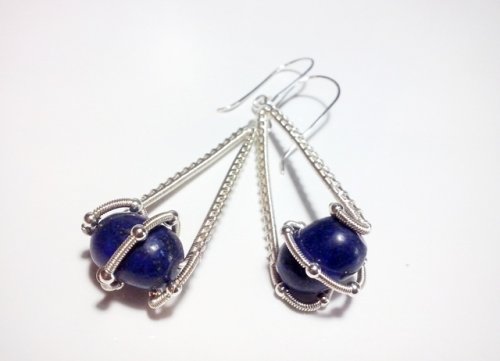 Twisted Lapis Earrings