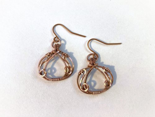 Wire Pumpkin Earrings