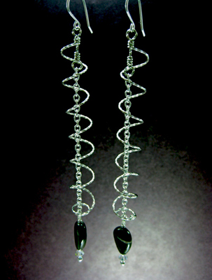 Spiral Chain Drop Earrings