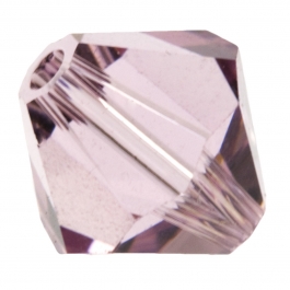 8mm Light Amethyst 5328 Bi-Cone Swarovski Crystal Beads - Pack of 6