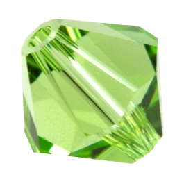 4mm Peridot 5328 Bi-Cone Swarovski Crystal Beads - Pack of 10