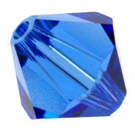 8mm Sapphire 5328 Bi-Cone Swarovski Crystal Beads - Pack of 6