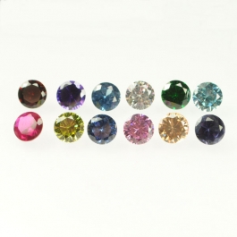 4mm Round Cubic Zirconia Complete 12 Birthstone Set