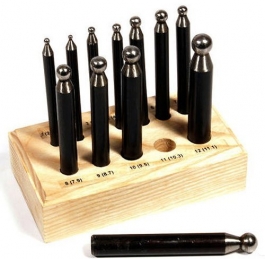 12 Piece Dapping Punch Set with Wooden Base