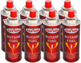 GasOne Butane Canisters, 8 Pack