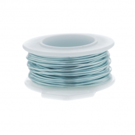 26 Gauge Round Silver Plated Baby Blue Copper Craft Wire - 90 ft