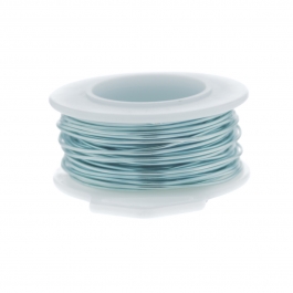 28 Gauge Round Silver Plated Baby Blue Copper Craft Wire - 45 ft