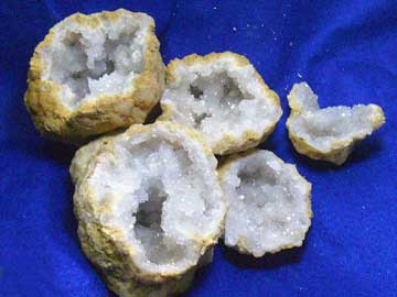 Quartz Crystals in Raw Geodes