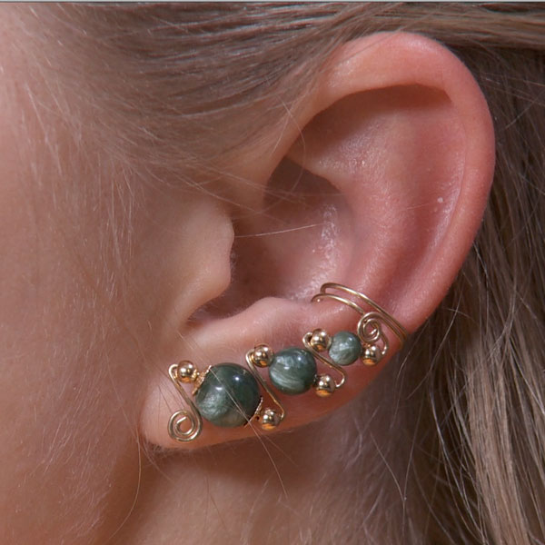 Ear Cuff with Gold Beads