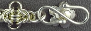 Marilyn Gardiner's Using Clasps with Chain Mail - , Chain Maille Jewelry, Making Chain, Chain Making , Design, Sterling silver hook and eye clasp