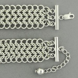 Marilyn Gardiner's Using Clasps with Chain Mail - , Chain Maille Jewelry, Making Chain, Chain Making , Design, Sterling silver lobster clasp