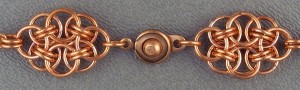 Marilyn Gardiner's Using Clasps with Chain Mail - , Chain Maille Jewelry, Making Chain, Chain Making , Design, Copper snap clasp