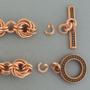 Marilyn Gardiner's Using Clasps with Chain Mail - , Chain Maille Jewelry, Making Chain, Chain Making , Design, copper toggle clasp