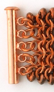 Marilyn Gardiner's Using Clasps with Chain Mail - , Chain Maille Jewelry, Making Chain, Chain Making , Design, Copper slider clasp