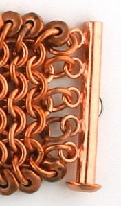 Marilyn Gardiner's Using Clasps with Chain Mail - , Chain Maille Jewelry, Making Chain, Chain Making , Design, Copper slider clasp