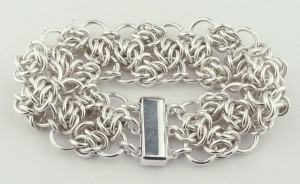Marilyn Gardiner's Using Clasps with Chain Mail - , Chain Maille Jewelry, Making Chain, Chain Making , Design, Silver slider clasp