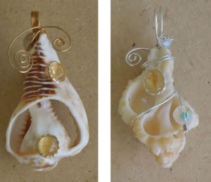 Judy Ellis's Gem Profile- Cowrie Shells, Conch Shells, and Drilling Shells - , General Education, , Helmet shell necklaces