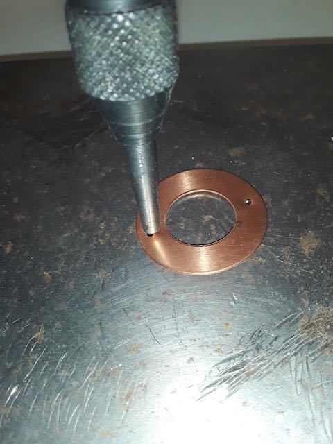 Judy Freyer Thompson's Swinging Copper Washer Necklace - , Contemporary Wire Jewelry, How To Punch Holes, Hole Punching, Punch A Hole, swinging copper washers