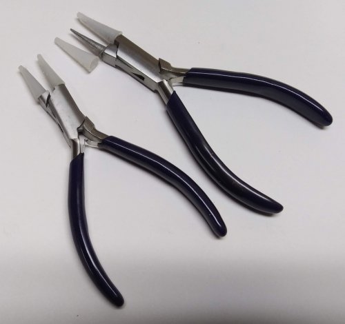 Flat Nose Pliers Nylon Jaws Wide Tips Wire Wrapping Jewelry Making Plier  5-1/2