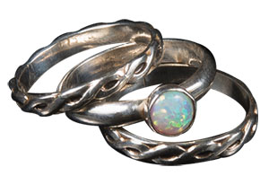 Judy Ellis's October Birthstones - Rose Zircon, Pink Tourmaline and Opal - , General Education, Design, , opal ring