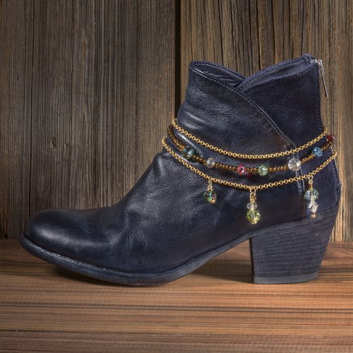 Nancy Chase's Color Inspiration - Boot Chain - , Beading, Loops, Wire Loop, Wrapped Wire Loop, Beads, Fashion boots elevate any outfit.