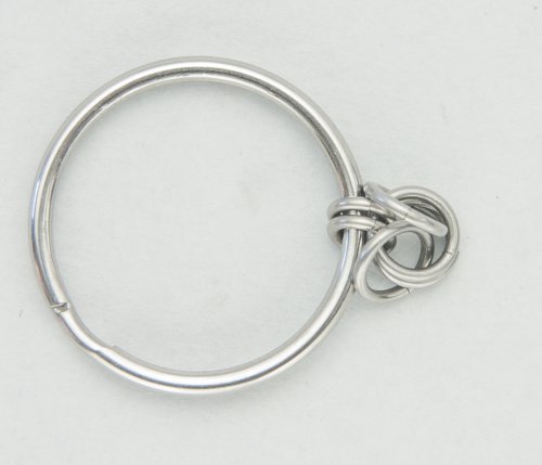 Kylie Jones's Stainless Steel Beaded Chain Maille Keyring  - , Chain Maille Jewelry, Making Chain, Chain Making ,  fold the 2 rings from the 2nd link back towards the keyring