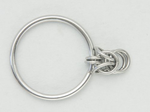 Kylie Jones's Stainless Steel Beaded Chain Maille Keyring  - , Chain Maille Jewelry, Making Chain, Chain Making ,  Add another ring in the same place.