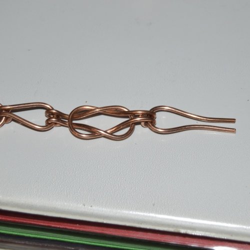 Deborah Kelly's Love Knot Chain Bracelet and Earrings - , Contemporary Wire Jewelry, Making Chain, Chain Making , Put on off to the side.