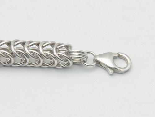 Kylie Jones's Box Chain Watchband - , Chain Maille Jewelry, Making Chain, Chain Making , Make the other side of the band in exactly the same way.