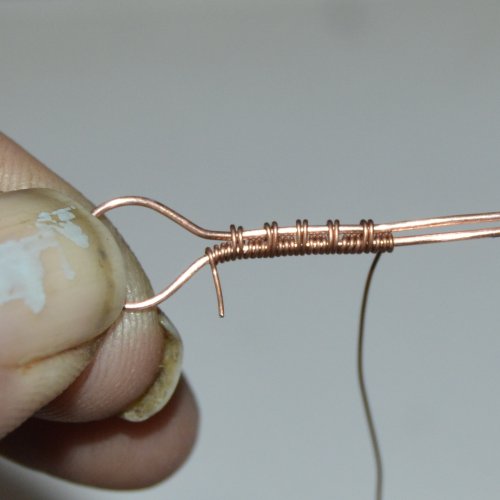 Deborah Kelly's Wire Woven Drumstick Earrings and Ring - , Wire Weaving, Weaving, Wire Weaving, Weaving Wire, Repeat this pattern