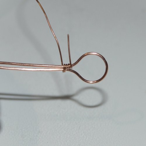 Deborah Kelly's Wire Woven Drumstick Earrings and Ring - , Wire Weaving, Weaving, Wire Weaving, Weaving Wire, Wrap the weaving wire around both base wire