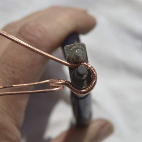 Deborah Kelly's Woven Wire Arrowhead Pendant - , Wire Weaving, Weaving, Wire Weaving, Weaving Wire, bend the bail slightly to what is going to be the front of the pendant