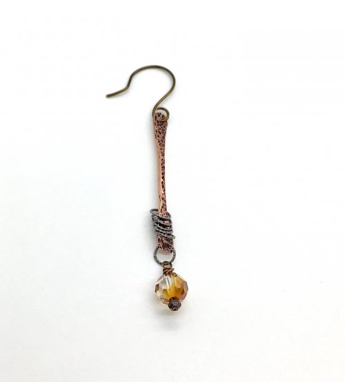 Kristal Wick's Fab Fall Earrings - , Contemporary Wire Jewelry, Forging, Forging Jewelry, Jewelry Forging, How To Punch Holes, Hole Punching, Punch A Hole, Attach ear wires to the top loops