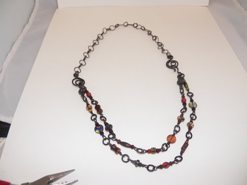 Susan LeGuyader's Challenge Necklace - , Contemporary Wire Jewelry, Making Chain, Chain Making , Loops, Wire Loop, Wrapped Wire Loop, Add the hook clasp 