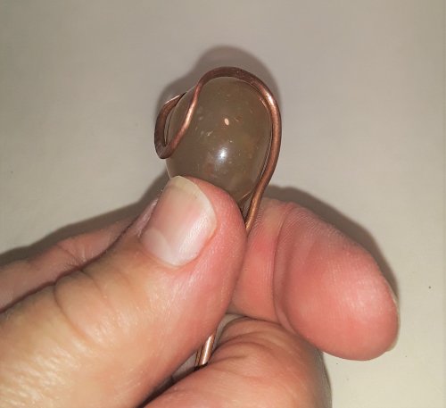 Judy Freyer Thompson's Captured Stone Pendant - , Contemporary Wire Jewelry, Coiling, Coiling Wire, Wire Coiling, Forging, Forging Jewelry, Jewelry Forging, Snap your chosen stone in as shown.