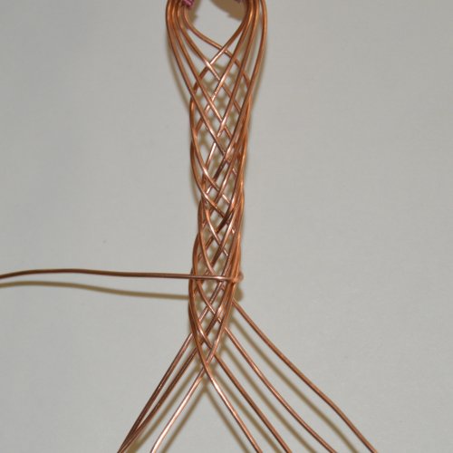 Deborah Kelly's Braided Band Bracelet - , Contemporary Wire Jewelry, Weaving, Wire Weaving, Weaving Wire,  continuing the braid