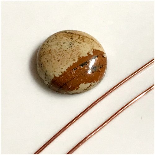 Erika Pal's Loop Bezel Pendant - , Contemporary Wire Jewelry, Findings, Clasps, Components, Loops, Wire Loop, Wrapped Wire Loop, Weaving, Wire Weaving, Weaving Wire, For a 20mm big round cabochon cut 2base wires of the 18ga