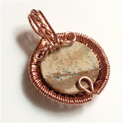 Erika Pal's Loop Bezel Pendant - , Contemporary Wire Jewelry, Findings, Clasps, Components, Loops, Wire Loop, Wrapped Wire Loop, Weaving, Wire Weaving, Weaving Wire,  bend both wire ends upwards