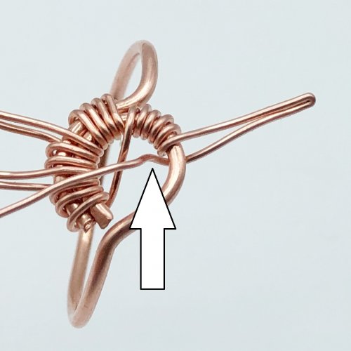 Erika Pal's Captured Gemstone Ring - , Contemporary Wire Jewelry, Wire Wrapping, Wrapping, Wire Wrapping Jewelry, Take the wire end from the back to the front