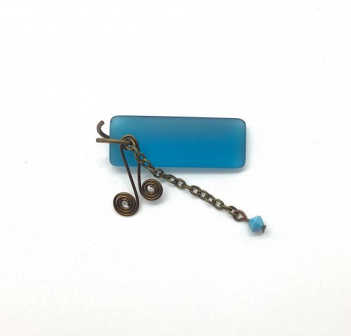 Kristal Wick's Terrific Tucson Turquoise - , Contemporary Wire Jewelry, Loops, Wire Loop, Wrapped Wire Loop, Spirals, Wire Spiral, Spiral Wire Wrap, Open the jump ring and slide through the sea glass focal.