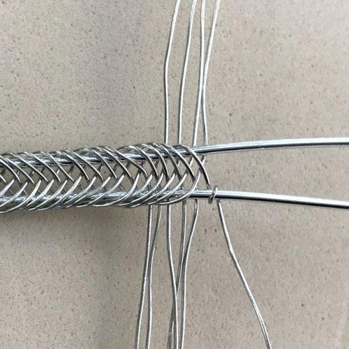 Erika Pal's Peace Drop Ring - , Contemporary Wire Jewelry, Weaving, Wire Weaving, Weaving Wire, , Now again repeat the same weaving step 