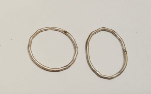 Organic Fused Silver Dust Earrings | Contemporary Wire Jewelry
