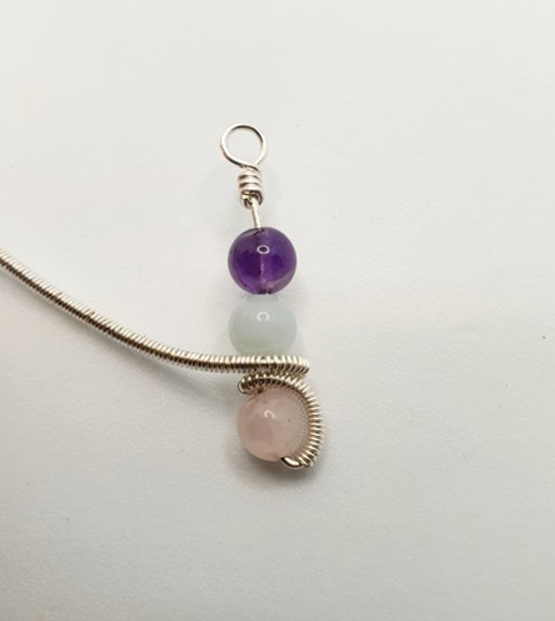 Natalie Patten's Coiled Wrap Bead Earrings - , Contemporary Wire Jewelry, Spirals, Wire Spiral, Spiral Wire Wrap, , facing the direction in which it came