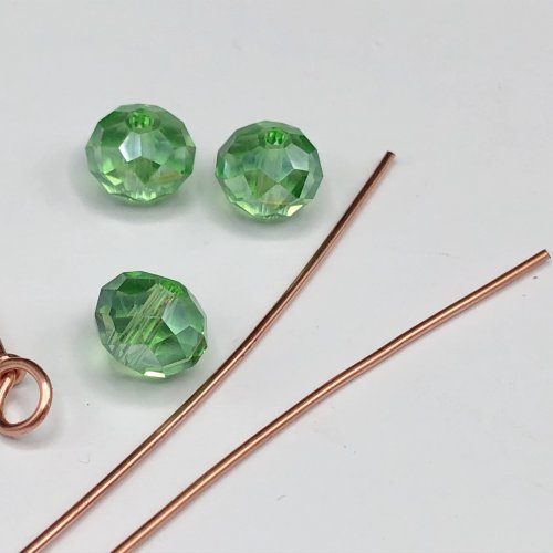Erika Pal's Wire Beaded Clacker Earrings - , Contemporary Wire Jewelry, Loops, Wire Loop, Wrapped Wire Loop, Now cut 2 wires of the 18ga