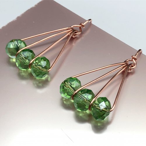 Erika Pal's Wire Beaded Clacker Earrings - , Contemporary Wire Jewelry, Loops, Wire Loop, Wrapped Wire Loop, Wire Beaded Clacker Earrings